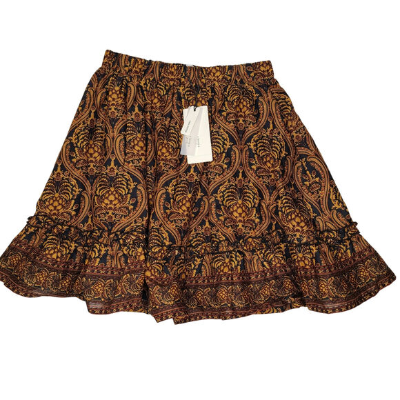 NWT A Loves A Little Girls Ruffle Mini Skirt Size Large Brown 100% Cotton - Picture 1 of 6